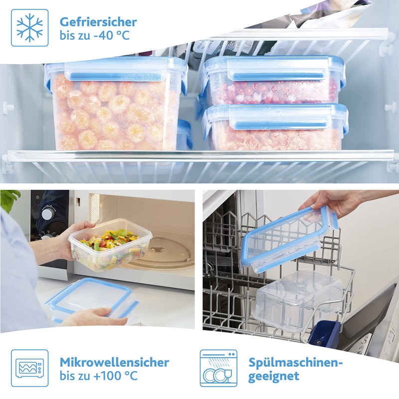 Emsa N1011600 Clip & Close Food Storage Containers, 2-Piece Set,
