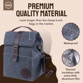 ASEBBO Insulated Lunch Bag for Women & Men (Grey)