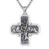 DOTBJ 925 Sterling Silver St Christopher Cross Pendant, Catholic Patron