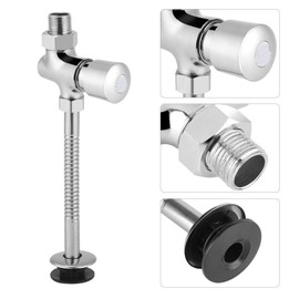 Urinal Valve, Toilet Urinal Flush Valve Button Type Manual Delay Automatic Shutoff for Urinal Water Pressure