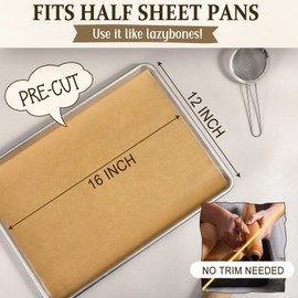 VITEVER Parchment Paper Sheets, Unbleached Parchment Baking Sheets, Precut Parchment Paper 12 x 16 IN, Non-Stick Parchment Paper for Baking Grilling Air Fryer Steaming Bread Cake Cookie - 50 Count