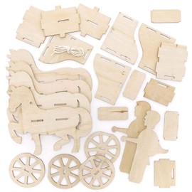 Baker Ross FE450 Roman Chariot Woodcraft Kits - Pack of 2, Wooden Crafts for Children to Decorate and Display, Kids Educational Activity