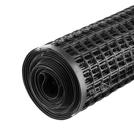 BOEN Garden Fence Temporary Barrier Outdoor Fence for Dog, Rabbit or Deer, Garden Netting Plastic Mesh Plant Protection (4' x 75', Black)