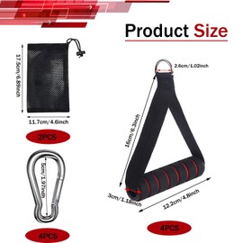 YQkangzhu 4Pcs Exercise Handles Kit for Resistance Bands, Heavy Duty Cable Machine Handles for Pilates, Yoga, Strength Trainer, Replacement Fitness Equipment