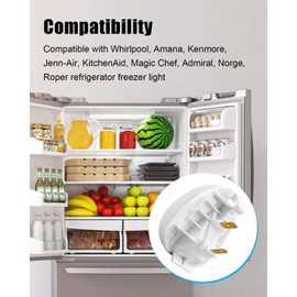 2PCS W11251749 Refrigerator LED Light Bulb Fit for Whirlpool Amana Kenmore Jenn-Air KitchenAid Magic Chef Admiral Norge Roper, Refrigerator Freezer Light Replaces W11468934 W11602886