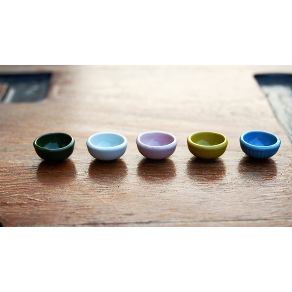 10 Mixed 4 Colour Cearmic Plate Dish Bowl Dollhouse Miniatures Food Kitchen Size L by 1 Shop for You No 36