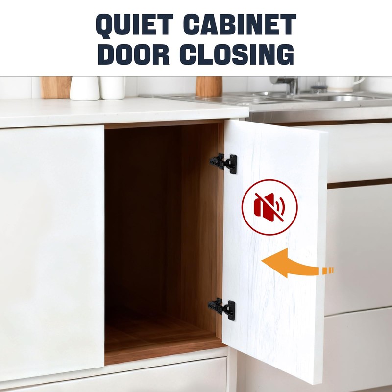 Mousike 10 Pack (5 Pair) Soft Close Cabinet Hinges, 1/2