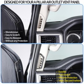 Fgtagtal Soft Carbon Fiber A-Pillar AC Air Vent Outlet Panel Cover Trims Compatible with Nissan Titan 2016-2023, A Pillar Air Outlet Vent Cover Trim Accessories, 2PCS(Black)