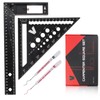 Carpenter's Square Set, Multifunctional 180mm Carpenter's Square and 300mm Try-Angle