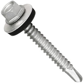 Roofing Screws Length: 20mm Hex Head Self-Drilling (Pack of: 200) Roof Screws with Rubber Sealing Washer, Rust Proof, Weather Resistant, Zinc Plated, Coarse Threaded, Cladding Steel Screw DIYUK