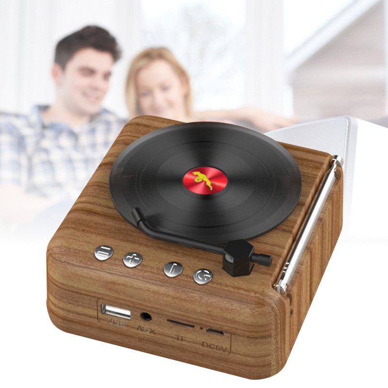 Vinyl Record Bluetooth Speaker Innovative Mini FM Radio HiFi Stereo