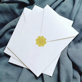 50pcs 5X7Inch Vertical Wedding Invitation Envelope 136x195mm V-Flap 250g Pearl Paper Custom Color (White)