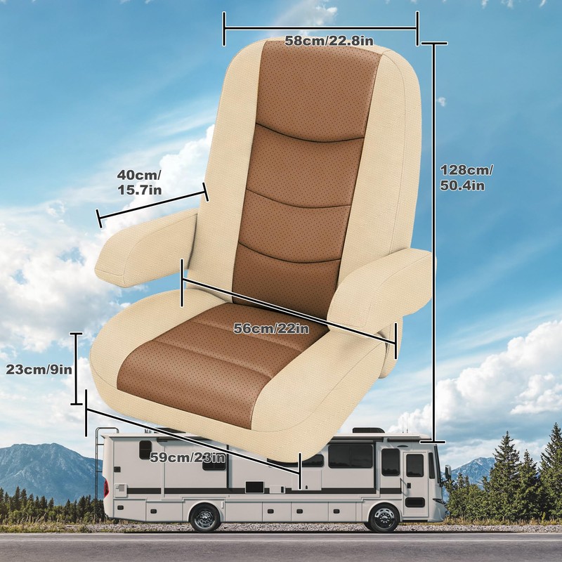 runfider RV Seat Covers for Captains Chairs 2 Pack Class