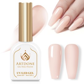 Artdone Gel Nail Polish Hema-free Solid Color Light Nude Pink For All Seasons Neutral Soak Off LED Lamp Needed For Manicure Nail Art ﻿