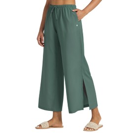 Willit Women's Wide Leg Pants UPF 50+ Swim Beach Pants Lightweight Travel Pants Quick Dry Sun Protective Sage Green L