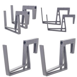 KADAX Plastic Balcony Box Holder, Flower Box Holder, No Drilling, Adjustable Hooks and Holder for Flower Box, Balcony Box Holder for Balcony (Anthracite Set of 2)