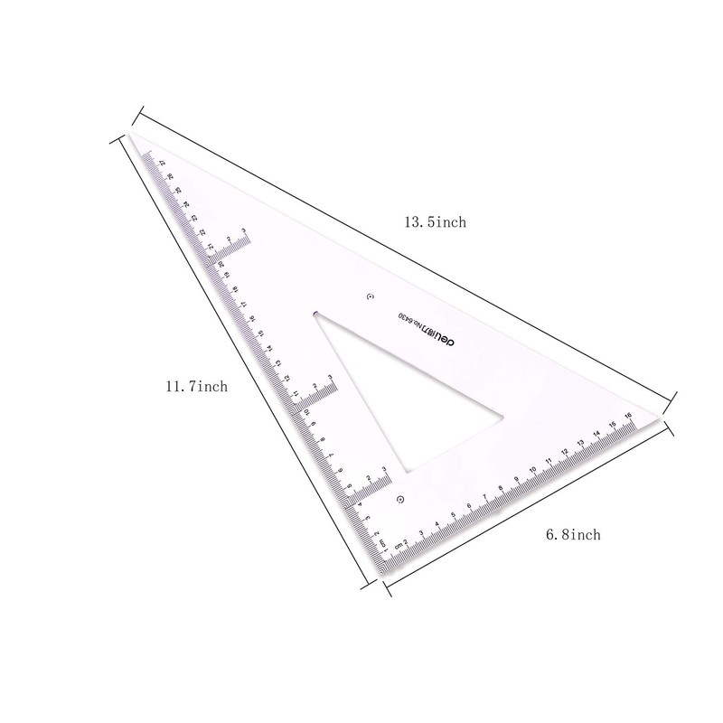 Large Triangle Ruler Square Set,Triangle Protractor,2 Pieces (Size 3)