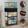 5-10 Gallon Fish Tank Stand with Adjustable Height and Drawer,