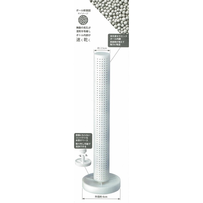 Anesty HO2211 Porous Ceramic Stainless Steel Bottle Dryer, White, Bottom
