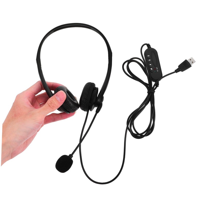 Operitacx Office USB Headset with Noise Cancelling Microphone Comfortable Over