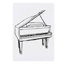 'Grand Piano' Temporary Tattoo - Water Resistant, Skin-Safe, Non-Toxic Transfer (TO00075157)