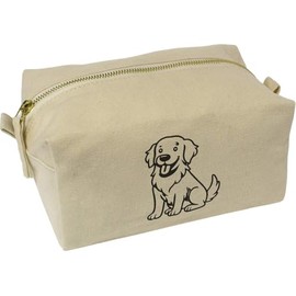 'Golden Retriever' Canvas Wash Bag/Makeup Case (CS00044880)