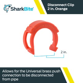 SharkBite 2 Inch Disconnect Clip for Push to Connect Brass Plumbing Fittings, UXLDC54