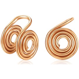 KWUNCCI Pressure Earrings for Keloids 10mm Spiral Earrings Wire Wrapped Clip On Earrings Stainless Steel Non Pierced Earrings Ear Cuffs Artificial Piercing for Men Women 10mm, Stainless Steel, No