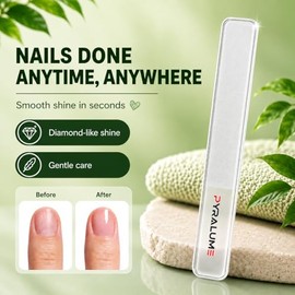 Crystal Nail File for Natural Nails - Premium Glass Nail Files with Travel Case, Salon-Grade Gentle Shaping & Buffing, Glass Files Nail Care Essential