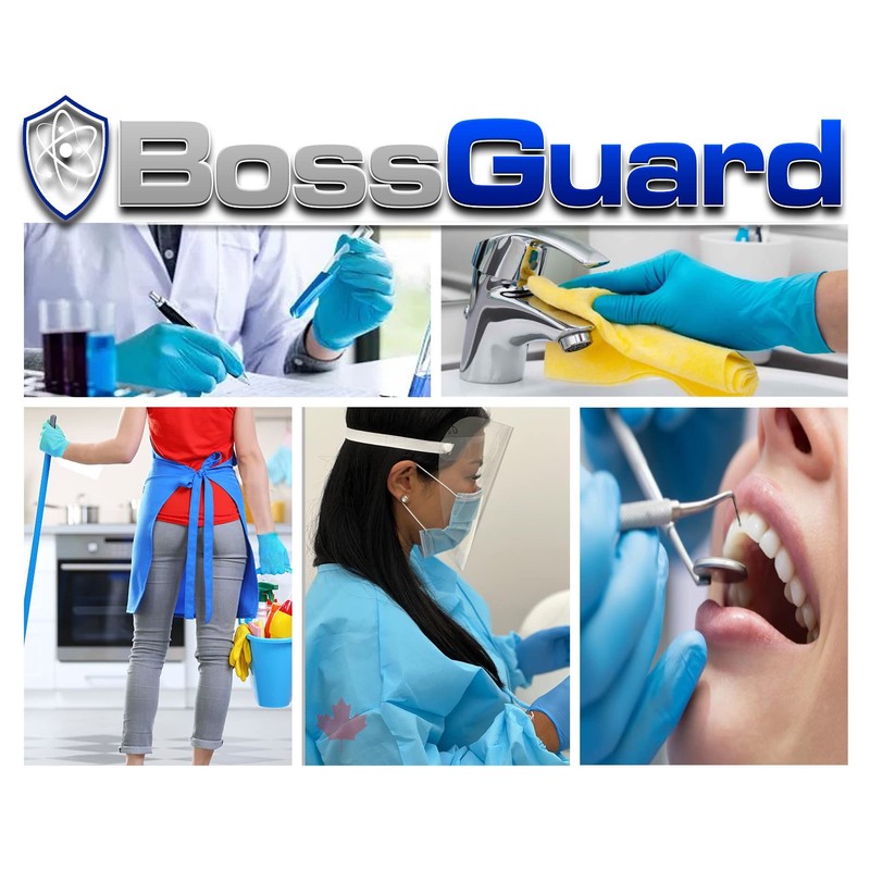 BossGuard Premium Nitrile Gloves. Powder and Latex Free. 100 Disposable