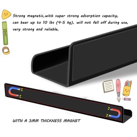 MATT SAGA 2 Pcs Magnetic Book Shelf for Whiteboard Classroom and Fridge Storage, 17Inch Acrylic Strongly Magnetic Display Shelf, with a Pen Container