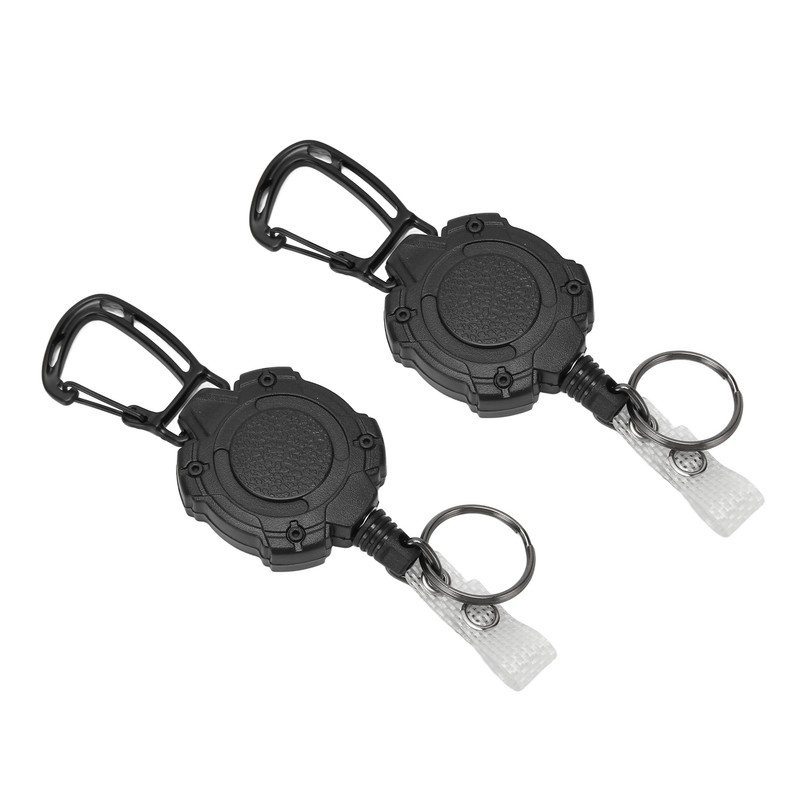 2 PCS Retractable Key Chain High Resiliency 31.5in Frosted Shell