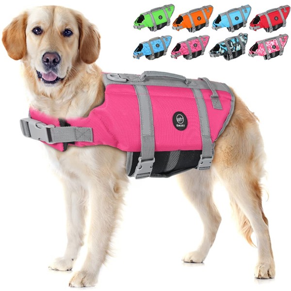 EMUST Dog Life Preserver, Dog Life Vests for Swimming, Beach