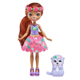 Enchantimals Sunshine Beach HXB98 Otter Doll and Animal Lover with Deluxe Hair Styling Animal Toy Colourful Fashion