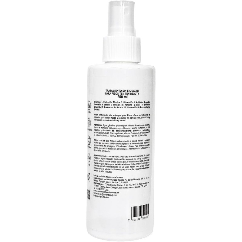 TEN TEN Tratamiento Sin Enjuague Rizos 200 ml