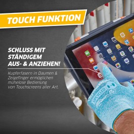 Gebol - Winter Lite Touch Perfect Fit Winter Work Gloves Cool Temperature Assembly Glove Secure Grip 2 Pairs Multipack Size M (Size 8) Yellow/Black