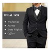 Men's 2pc Solid Tuxedo Vest Bowtie Set-50-A-Black-L