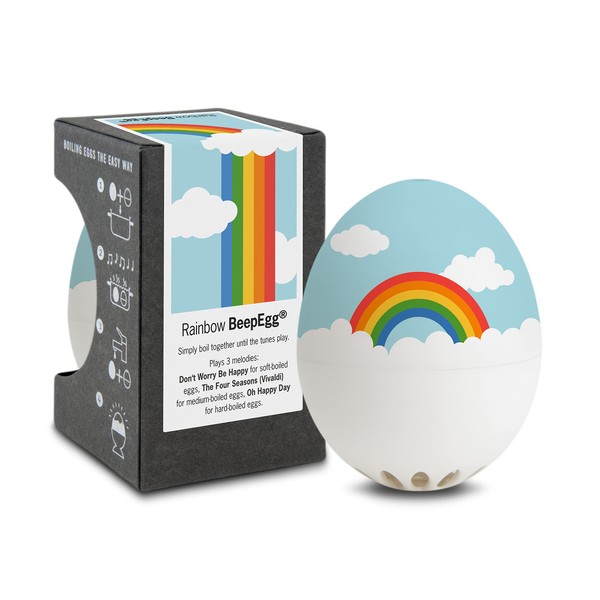 Rainbow PiepEi - Singing Egg Timer for Cooking with - Egg Cooker for 3 Hardness Levels - Good Mood Gift - Funny Cooking Egg - Music Egg Timer - Brainstream
