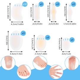 40 PCS Hydrocolloid Gel Bandages, Blister Prevention Tape, Hydrocolloid Bandage for Feet, Toes and Heels, Blister Bandages for Toes, Prevention and Recovery (Skin Color)