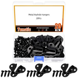 Tanstic Keyhole Hanger Keyhole Picture Hanger Picture Frame Hanging Plate Keyhole Hanging Fasteners (Style 1-Black)