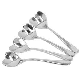 Set of 4 Mini Espresso Spoons, Coffee Spoons, Stainless Steel, Heart-Shaped Spoons, Tea Spoons Set, Mixing Spoon for Tea, Dessert, Sugar, Cafe