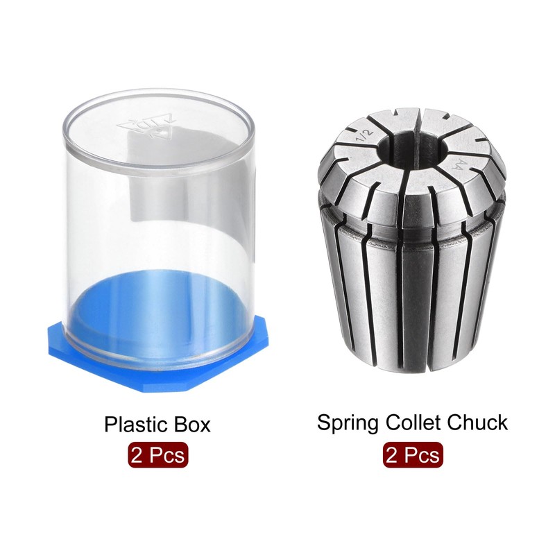 sourcing map 2pcs ER32 Spring Collet 1/2" Chuck 0.008 High