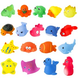 Heyu-Lotus Pack of 18 Baby Bath Toys, Water Toys, Bathtub Pool Toy, Water Animals, Bath Toy for Toddlers, Boys, Girls