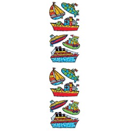 Jillson Roberts Prismatic Stickers, Boats and Ships, 12-Count (S7257)