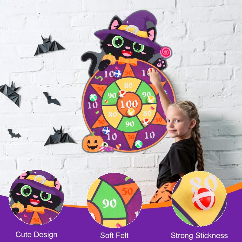 VEYLIN Kids Dart Board Set with 12 Sticky Balls