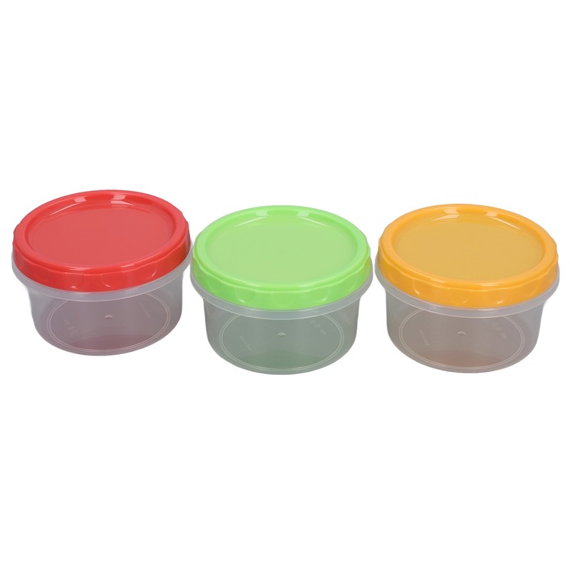 12 Sets 1 Cup Containers 8oz Stackable Reusable Round Plastic