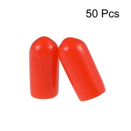 sourcing map 50pcs Rubber End Caps 5.5mm ID Vinyl Round Tube Bolt Cap Cover Screw Thread Protectors Red