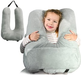 MOAOO Travel Pillow Car Pillow for Kids, Car Sleeping Pillow for Adults and Kids Support Head and Neck on Road Trips Gray