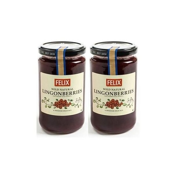 Swedish Lingonberry Preserves by Felix 14.5 ounce (Pack of 2)