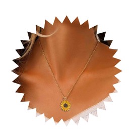 Andelaisi Boho Sunflower Choker Necklace Vintage Daisy Flower Necklace Choker Gold Daisy Flower Pendant Necklace Minimalist Sunflower Necklace Chain Jewelry for Women